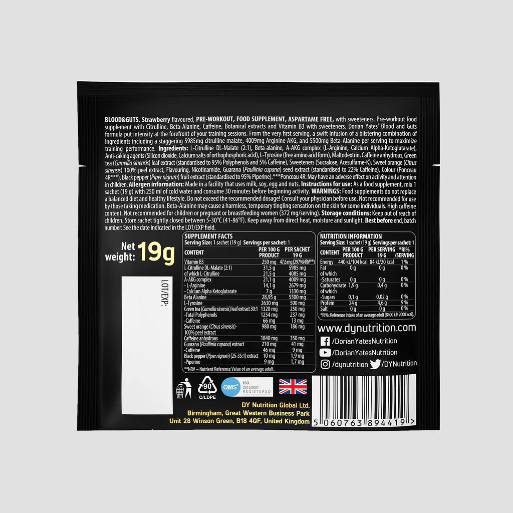 Blood & Guts Pre-Workout - Plic 19g
