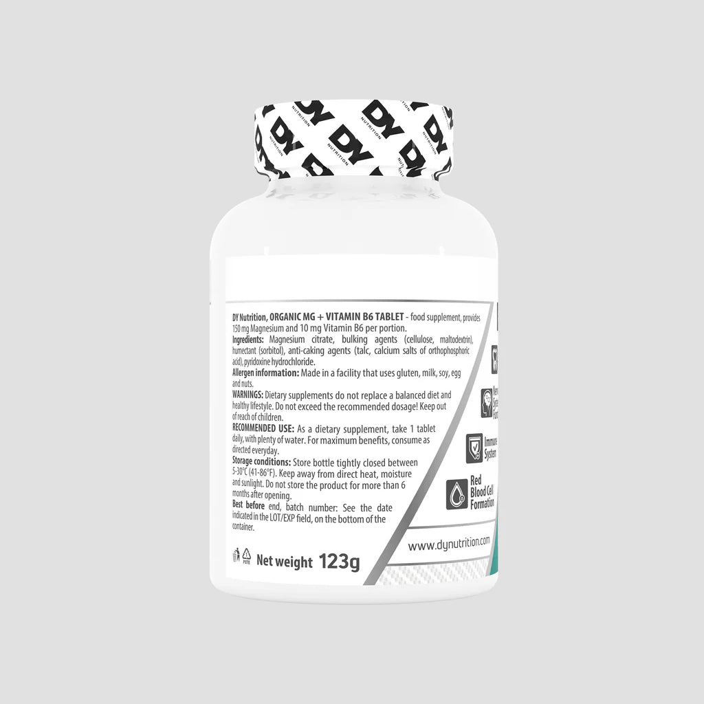 Magneziu Organic + Vitamina B6, 90 de tablete, 90 de serviri